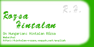 rozsa hintalan business card