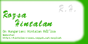 rozsa hintalan business card